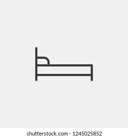 Hotel Room Bed Modern Simple Vector Icon