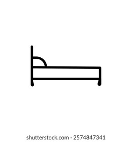 Hotel Room Bed Modern Simple Vector Icon