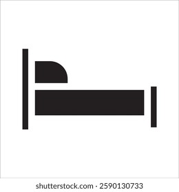 Hotel Room Bed Modern Simple Vector Icon
