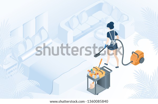 Hotel Room Cleaning Service Maid Uniform Stock Vector (Royalty Free