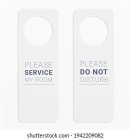 Hotel room door hanger. Do not disturb label.