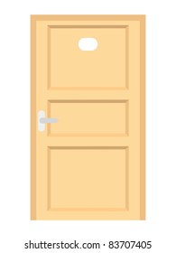 Hotel room door. Vector illustration