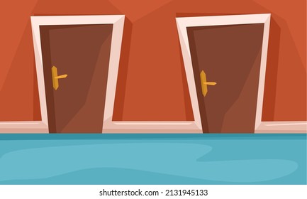 Hotel Room Hallway Background Vector Illustration