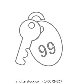 Hotel room key icon. Element of web for mobile concept and web apps icon. Outline, thin line icon for website design and development, app development