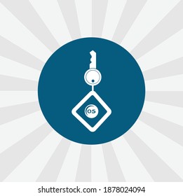 hotel room key isolated vector icon. traveling design element