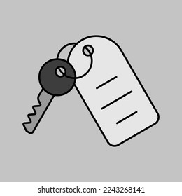 Tecla de la habitación del hotel con icono de escala de grises aislado por vector número. Símbolo gráfico del sitio web de viajes y turismo y diseño de aplicaciones, logotipo, aplicación, interfaz de usuario
