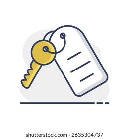 Hotelzimmerschlüssel mit Zahlenvektorsymbol. Graph-Symbol für Reise-und Tourismus-Website und Apps Design, Logo, App, UI