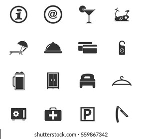 hotel room serices vector icons for user interface design