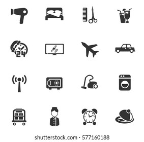 hotel room service vector icons for user interface design