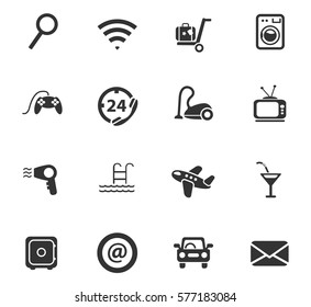 hotel room service vector icons for user interface design