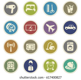 hotel room service vector icons for user interface design