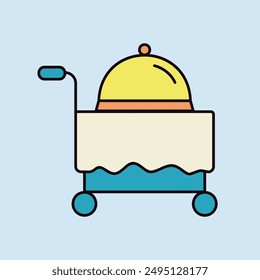 Icono aislado del Vector del servicio de habitación del hotel. Símbolo gráfico para viajes y turismo Sitio web y App diseño, logotipo, App, UI