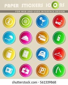 hotel room services vector icons for user interface design