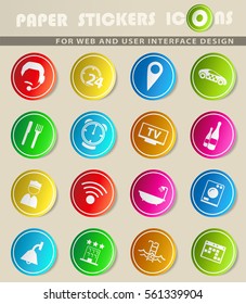 hotel room services vector icons for user interface design