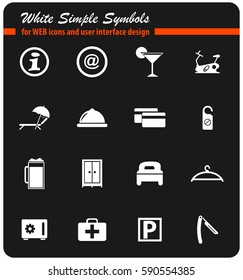 hotel room services vector icons for user interface design