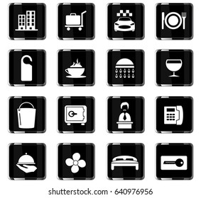 hotel room services vector icons for user interface design