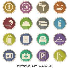 hotel room services vector icons for user interface design