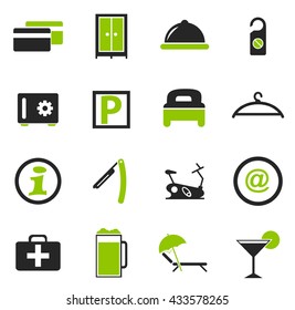 Hotel room simply icons for web and user interfaces