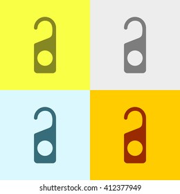 Hotel Room Tag Icon on Four Different Backgrounds. Eps-10.