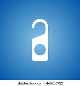 Hotel Room Tag Icon on blue color.