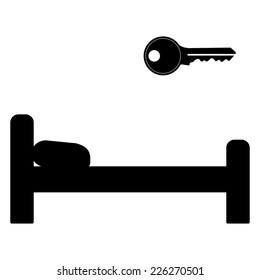 hotel room vector icon