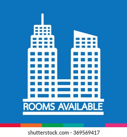 Hotel Rooms Available icon Illustration design