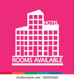 Hotel Rooms Available icon Illustration design