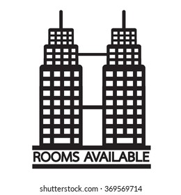 Hotel Rooms Available icon Illustration design