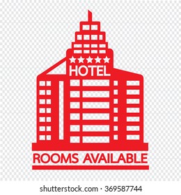 Hotel Rooms Available icon Illustration design