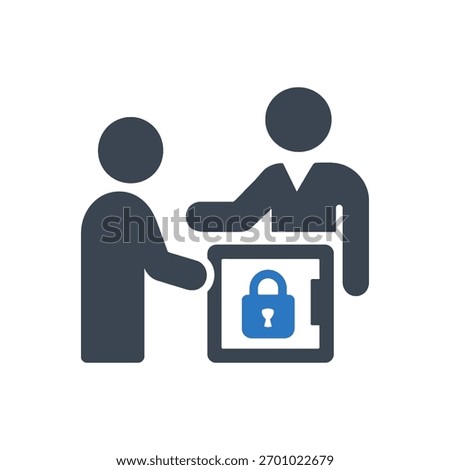 Hotel Safe Deposit Icon Isolated On White Background 
