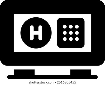 Hotel Safe Glyph Vector Icon Design
