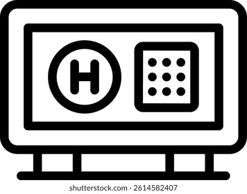 Hotel Safe Line Vector Icon Design