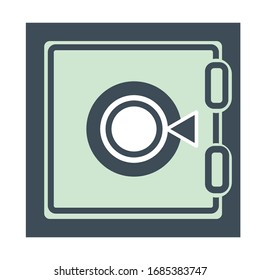 Hotel safe service, steel box or money storage isolated icon vector. Cash safety during vacation, room amenities, finance and savings protection. Budget keeping in secure place, symbol or emblem