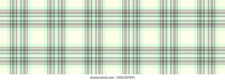 Hotel seamless plaid pattern, tidy check fabric textile. Calm tartan background vector texture in light and pastel colors palette.