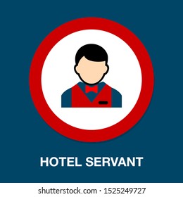 Hotel Servant Vector - Busboy Icon