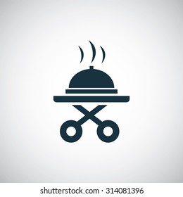 hotel serve table icon, on white background

