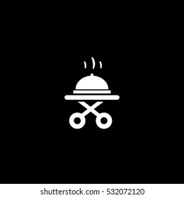 hotel serve table icon, on white background