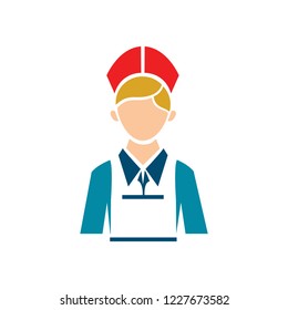 Hotel service concept represented by bellboy icon. Isolated and flat illustration