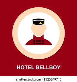 Hotel service concept represented by bellboy icon. Isolated and flat illustration