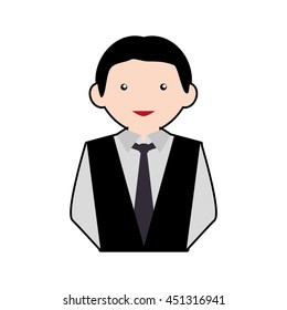 Hotel service concept represented by waiter icon. Isolated and flat illustration 