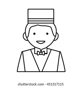 Hotel service concept represented by bellboy icon. Isolated and flat illustration 