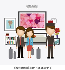 hotel, service desing over white background, vector illustration