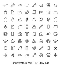 Hotel service flat icon set. Single high quality outline symbol of info for web design or mobile app. Thin line signs for design logo, visit card, etc. Outline logo of graphic hotel service 