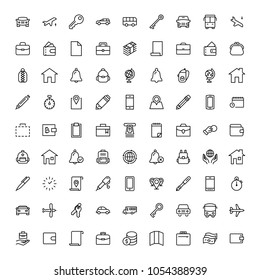 Hotel service flat icon set. Single high quality outline symbol of info for web design or mobile app. Thin line signs for design logo, visit card, etc. Outline logo of graphic hotel service 