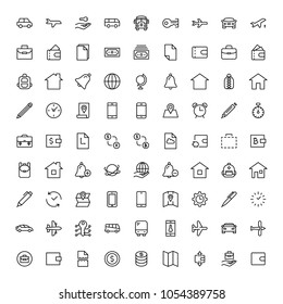 Hotel service flat icon set. Single high quality outline symbol of info for web design or mobile app. Thin line signs for design logo, visit card, etc. Outline logo of graphic hotel service 