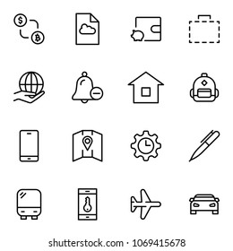 Hotel service flat icon set. Single high quality outline symbol of info for web design or mobile app. Thin line signs for design logo, visit card, etc. Outline logo of graphic hotel service 