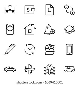 Hotel service flat icon set. Single high quality outline symbol of info for web design or mobile app. Thin line signs for design logo, visit card, etc. Outline logo of graphic hotel service 