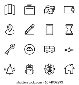 Hotel service flat icon set. Single high quality outline symbol of info for web design or mobile app. Thin line signs for design logo, visit card, etc. Outline logo of graphic hotel service 