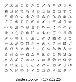 Hotel service flat icon set. Single high quality outline symbol of info for web design or mobile app. Thin line signs for design logo, visit card, etc. Outline logo of graphic hotel service 