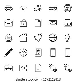 Hotel service flat icon set. Single high quality outline symbol of info for web design or mobile app. Thin line signs for design logo, visit card, etc. Outline logo of graphic hotel service 